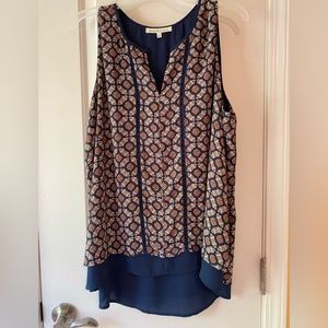 👚 Patterned Daniel Rainn Sleeveless Top